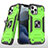 Custodia Silicone e Plastica Opaca Cover con Magnetico Anello Supporto R02 per Apple iPhone 12 Pro Max Verde Pastello