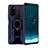 Custodia Silicone e Plastica Opaca Cover con Magnetico Anello Supporto R02 per Huawei Honor View 30 Pro 5G Blu