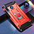 Custodia Silicone e Plastica Opaca Cover con Magnetico Anello Supporto R02 per Huawei Nova 4e Rosso