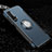 Custodia Silicone e Plastica Opaca Cover con Magnetico Anello Supporto R02 per Huawei Nova 6 5G Ciano