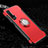Custodia Silicone e Plastica Opaca Cover con Magnetico Anello Supporto R02 per Huawei Nova 6 Rosso