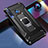 Custodia Silicone e Plastica Opaca Cover con Magnetico Anello Supporto R02 per Huawei P30 Lite