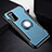 Custodia Silicone e Plastica Opaca Cover con Magnetico Anello Supporto R03 per Huawei Honor View 30 5G Blu