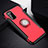 Custodia Silicone e Plastica Opaca Cover con Magnetico Anello Supporto R03 per Huawei Honor View 30 5G Rosso
