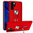 Custodia Silicone e Plastica Opaca Cover con Magnetico Anello Supporto R03 per Huawei P30 Pro Rosso