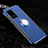 Custodia Silicone e Plastica Opaca Cover con Magnetico Anello Supporto R03 per Samsung Galaxy S20 Ultra 5G Blu