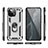 Custodia Silicone e Plastica Opaca Cover con Magnetico Anello Supporto R03 per Xiaomi Mi 11 5G Argento