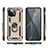 Custodia Silicone e Plastica Opaca Cover con Magnetico Anello Supporto R03 per Xiaomi Mi 11 5G Oro