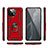 Custodia Silicone e Plastica Opaca Cover con Magnetico Anello Supporto R03 per Xiaomi Mi 11 Lite 5G Rosso