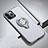 Custodia Silicone e Plastica Opaca Cover con Magnetico Anello Supporto R04 per Apple iPhone 11 Pro Argento