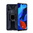 Custodia Silicone e Plastica Opaca Cover con Magnetico Anello Supporto R04 per Huawei Nova 5 Pro Blu