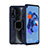 Custodia Silicone e Plastica Opaca Cover con Magnetico Anello Supporto R04 per Huawei Nova 5i Blu