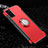 Custodia Silicone e Plastica Opaca Cover con Magnetico Anello Supporto R04 per Samsung Galaxy S20 Rosso