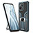 Custodia Silicone e Plastica Opaca Cover con Magnetico Anello Supporto R04 per Xiaomi Mi 11 5G Ciano