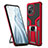Custodia Silicone e Plastica Opaca Cover con Magnetico Anello Supporto R04 per Xiaomi Mi 11 5G Rosso