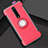 Custodia Silicone e Plastica Opaca Cover con Magnetico Anello Supporto R04 per Xiaomi Redmi K20 Rosso