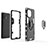 Custodia Silicone e Plastica Opaca Cover con Magnetico Anello Supporto R05 per Xiaomi Mi 11 5G