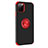 Custodia Silicone e Plastica Opaca Cover con Magnetico Anello Supporto R06 per Apple iPhone 11 Pro Max Rosso e Nero