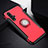 Custodia Silicone e Plastica Opaca Cover con Magnetico Anello Supporto R06 per Huawei Nova 5 Pro Rosso