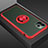 Custodia Silicone e Plastica Opaca Cover con Magnetico Anello Supporto R07 per Apple iPhone 11 Pro Rosso