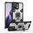 Custodia Silicone e Plastica Opaca Cover con Magnetico Anello Supporto R08 per Xiaomi Mi 11 5G