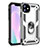 Custodia Silicone e Plastica Opaca Cover con Magnetico Anello Supporto S01 per Apple iPhone 11