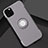 Custodia Silicone e Plastica Opaca Cover con Magnetico Anello Supporto S01 per Apple iPhone 11 Pro Max Grigio