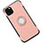 Custodia Silicone e Plastica Opaca Cover con Magnetico Anello Supporto S01 per Apple iPhone 11 Pro Oro Rosa