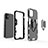 Custodia Silicone e Plastica Opaca Cover con Magnetico Anello Supporto S01 per Apple iPhone 12 Mini