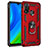 Custodia Silicone e Plastica Opaca Cover con Magnetico Anello Supporto S01 per Huawei P Smart (2020) Rosso