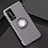 Custodia Silicone e Plastica Opaca Cover con Magnetico Anello Supporto S01 per Huawei P40 Pro+ Plus Grigio