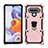 Custodia Silicone e Plastica Opaca Cover con Magnetico Anello Supporto S01 per LG Stylo 6 Oro Rosa