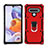 Custodia Silicone e Plastica Opaca Cover con Magnetico Anello Supporto S01 per LG Stylo 6 Rosso