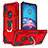 Custodia Silicone e Plastica Opaca Cover con Magnetico Anello Supporto S01 per Motorola Moto E6s (2020) Rosso