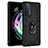 Custodia Silicone e Plastica Opaca Cover con Magnetico Anello Supporto S01 per Motorola Moto Edge 20 5G Nero