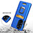 Custodia Silicone e Plastica Opaca Cover con Magnetico Anello Supporto S01 per Motorola Moto Edge 30 Pro 5G