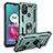 Custodia Silicone e Plastica Opaca Cover con Magnetico Anello Supporto S01 per Motorola Moto G10