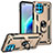 Custodia Silicone e Plastica Opaca Cover con Magnetico Anello Supporto S01 per Motorola Moto G100 5G