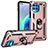 Custodia Silicone e Plastica Opaca Cover con Magnetico Anello Supporto S01 per Motorola Moto G100 5G Oro Rosa