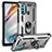 Custodia Silicone e Plastica Opaca Cover con Magnetico Anello Supporto S01 per Motorola Moto G40 Fusion