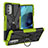 Custodia Silicone e Plastica Opaca Cover con Magnetico Anello Supporto S01 per Motorola Moto G51 5G Verde