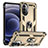 Custodia Silicone e Plastica Opaca Cover con Magnetico Anello Supporto S01 per Motorola Moto G71s 5G