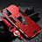 Custodia Silicone e Plastica Opaca Cover con Magnetico Anello Supporto S01 per OnePlus 8T 5G Rosso