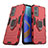 Custodia Silicone e Plastica Opaca Cover con Magnetico Anello Supporto S01 per Oppo A96 4G Rosso