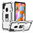 Custodia Silicone e Plastica Opaca Cover con Magnetico Anello Supporto S01 per Samsung Galaxy A11