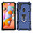 Custodia Silicone e Plastica Opaca Cover con Magnetico Anello Supporto S01 per Samsung Galaxy A11 Blu