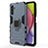 Custodia Silicone e Plastica Opaca Cover con Magnetico Anello Supporto S01 per Samsung Galaxy A13 5G