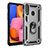 Custodia Silicone e Plastica Opaca Cover con Magnetico Anello Supporto S01 per Samsung Galaxy A20s Argento