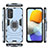 Custodia Silicone e Plastica Opaca Cover con Magnetico Anello Supporto S01 per Samsung Galaxy F23 5G