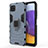 Custodia Silicone e Plastica Opaca Cover con Magnetico Anello Supporto S01 per Samsung Galaxy F42 5G